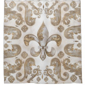 Fleur-de-lis Luxus-Ornament - Mutter der Perle Duschvorhang (Vorderseite)