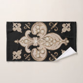Fleur-de-lis Luxus Perle und Goldverzierungen Badhandtuch Set (Handtuch)