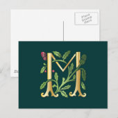Fleur-de-lis M Monogramm Postkarte (Vorne/Hinten)