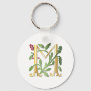 Fleur-de-lis M Monogramm Schlüsselanhänger