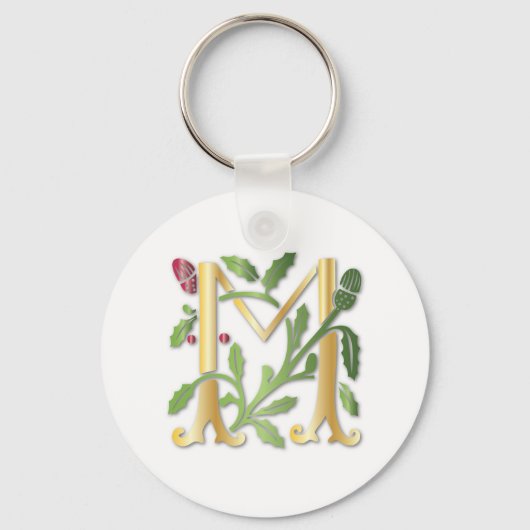 Fleur-de-lis M Monogramm Schlüsselanhänger (Vorderseite)