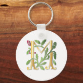 Fleur-de-lis M Monogramm Schlüsselanhänger (Vorderseite)