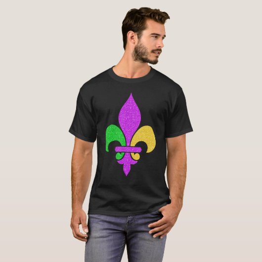 Fleur De Lis Mardi Gras 2023 Adult Men Women Boys T-Shirt (Vorne ganz)