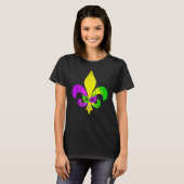 Fleur De Lis Mardi Gras Mask New Orleans Carnival  T-Shirt (Vorne ganz)