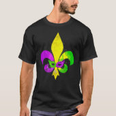 Fleur De Lis Mardi Gras Mask New Orleans Carnival T-Shirt (Vorderseite)