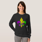Fleur De Lis Mardi Gras Mask New Orleans Carnival  T-Shirt (Vorne ganz)