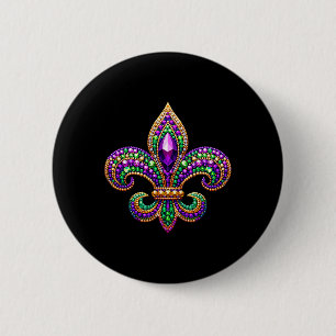 Fleur-de-lis Mardi Gras Symbol Karnevalsparade Cos Button