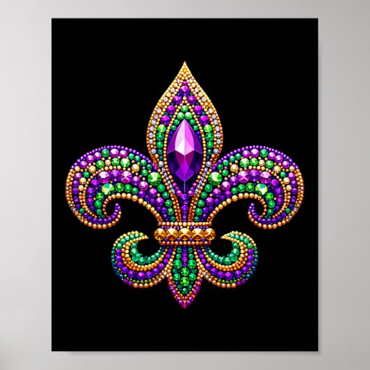 Fleur-de-lis Mardi Gras Symbol Karnevalsparade Cos Poster (Vorne)
