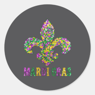 Fleur De Lis Mardi Gras Symbol Louisiana New Orlea Runder Aufkleber