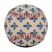 Fleur de Lis, Marineblau auf Beige, Royal, Ihr Nam Baseball (Rückseite)