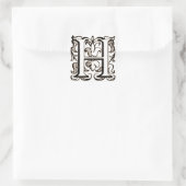 Fleur de Lis Monogramm 'H' - Aufkleber (Tasche)