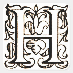 Fleur de Lis Monogramm 'H' - Aufkleber