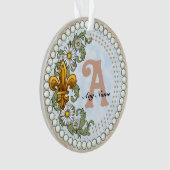 Fleur De Lis Monogramm  Ornament (Vorderseite)