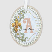 Fleur De Lis Monogramm  Ornament (Vorderseite)