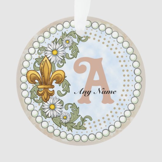 Fleur De Lis Monogramm  Ornament (Vorderseite)