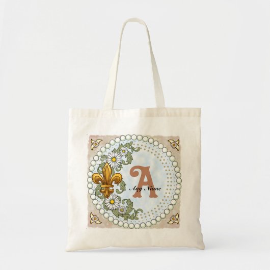 Fleur De Lis Monogramm Tragetasche (Vorne)