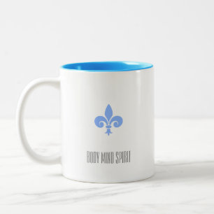 Fleur de Lis Monogramm Zweifarbige Tasse