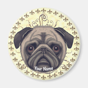 Fleur De Lis Mops Magnet