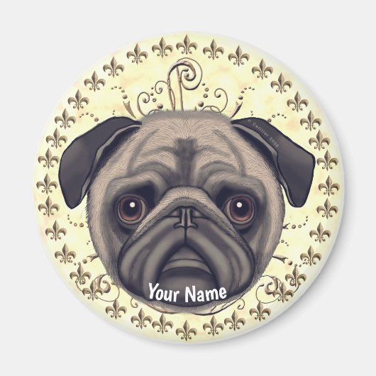 Fleur De Lis Mops Magnet (Vorne)