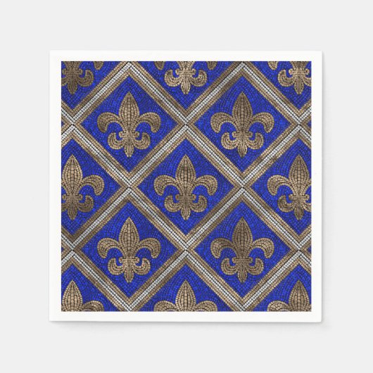 Fleur-de-lis Mosaikfliesen Serviette (Vorderseite)