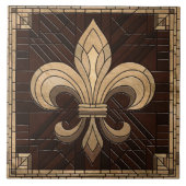Fleur-de-lis - Mosaikkunst aus Glas Fliese (Vorderseite)