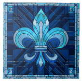 Fleur-de-lis - Mosaikkunst aus Glas Fliese (Vorderseite)