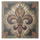 Fleur-de-lis - Mosaikkunst aus Glas Fliese (Vorderseite)