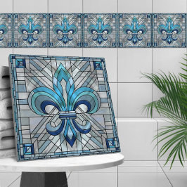 Fleur-de-lis - Mosaikkunst aus Glas Fliese