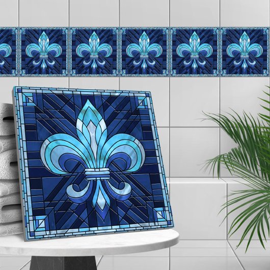 Fleur-de-lis - Mosaikkunst aus Glas Fliese