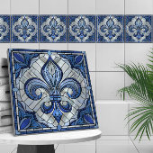 Fleur-de-lis - Mosaikkunst aus Glas Fliese