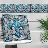 Fleur-de-lis - Mosaikkunst aus Glas Fliese