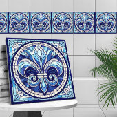 Fleur-de-lis - Mosaikkunst aus Glas Fliese