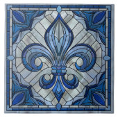 Fleur-de-lis - Mosaikkunst aus Glas Fliese (Vorderseite)