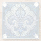 Fleur-de-lis - Mosaikkunst aus Glas Glasuntersetzer (Rückseite)