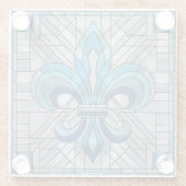 Fleur-de-lis - Mosaikkunst aus Glas Glasuntersetzer (Rückseite)