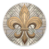 Fleur-de-lis - Mosaikkunst aus Glas Keramikknauf (Vorderseite)