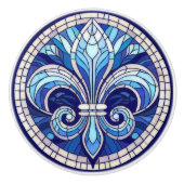 Fleur-de-lis - Mosaikkunst aus Glas Keramikknauf (Vorderseite)
