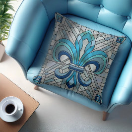 Fleur-de-lis - Mosaikkunst aus Glas Kissen