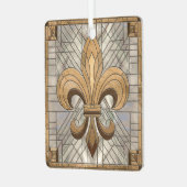 Fleur-de-lis - Mosaikkunst aus Glas Ornament Aus Metall (Vorderseite links)