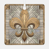 Fleur-de-lis - Mosaikkunst aus Glas Ornament Aus Metall (Rückseite)