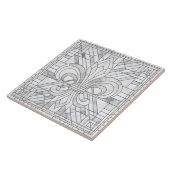 Fleur-de-lis - Mosaikkunst aus weißem Marmor Fliese (Seite)