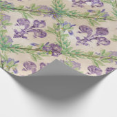 Fleur-de-lis-Muster - Aquarell Iris Geschenkpapier (Ecke)