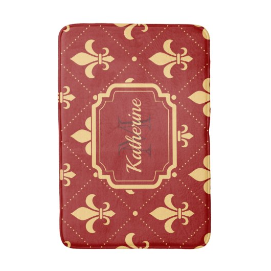 Fleur-de-lis-Muster Badematte (Vorderseite Vertikal)