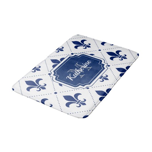 Fleur-de-lis-Muster Badematte (Schrägansicht)