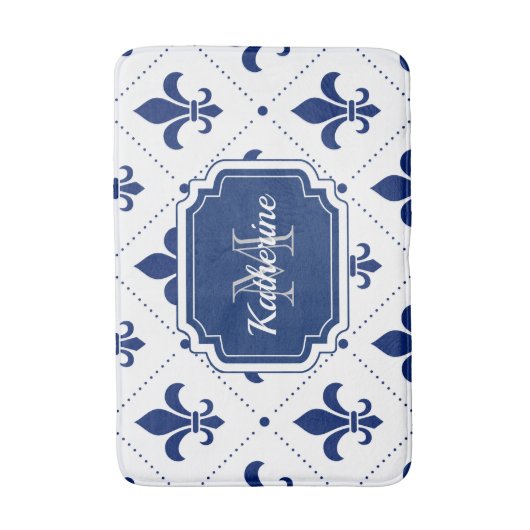 Fleur-de-lis-Muster Badematte (Vorderseite Vertikal)