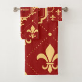 Fleur-de-lis-Muster Badhandtuch Set (Insitu)