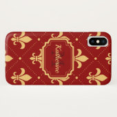 Fleur-de-lis-Muster Case-Mate iPhone Hülle (Rückseite (Horizontal))