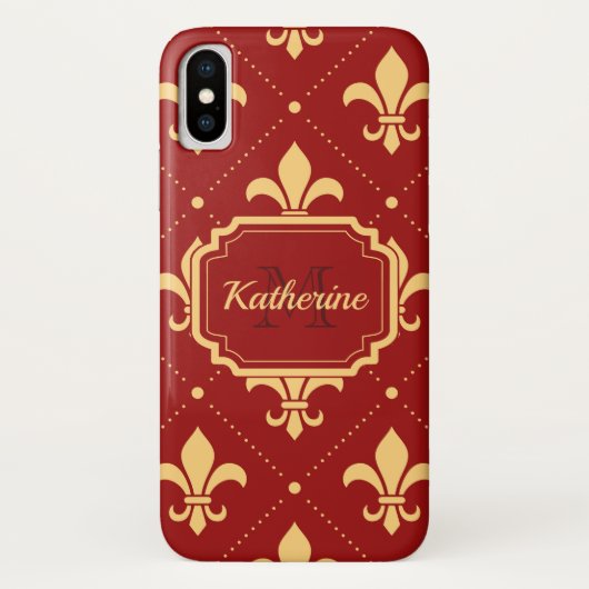 Fleur-de-lis-Muster Case-Mate iPhone Hülle (Rückseite)