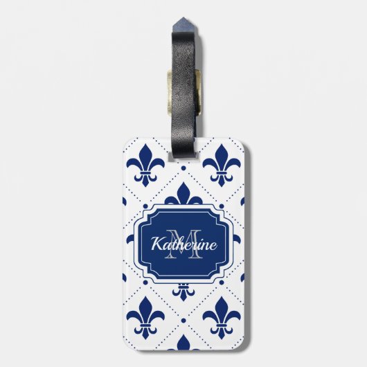 Fleur-de-lis-Muster Gepäckanhänger (Rückseite vertikal)