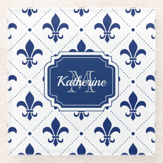 Fleur-de-lis-Muster Glasuntersetzer (Vorderseite)